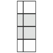 Vidaxl porte coulissante noir 76x205 cm verre trempé aluminium 155228_1