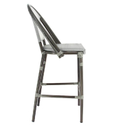 Chaise haute de bar empilable d'extérieur en aluminium textylène Biarritz gris_1