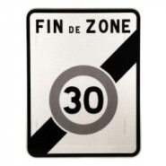Panneau zone circulation sortie d'une zone à vitesse limitée à 30 km/h B51 - WP Signalisation - recyclable, léger et incassable_1