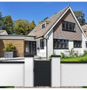 Portillon aluminium Paris - Modèle Portipar100160g - Gris anthracite RAL 7016 - Design chic et prêt à poser_1