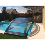 Abri piscine bas SCORPIUS - Trappe XXL+ pour activités aquatiques par tous les temps - Sans rails au sol_1