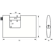 Cadenas à clé de chantier - 70 mm - Corps laiton monobloc - Anse inox - Réf. 00938870 - THIRARD_1