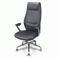 Fauteuil de Direction synchrone - cuir Noir pleine fleur - So Émilie - Avec_1