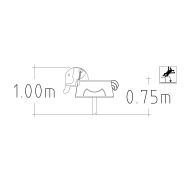 Jeu sur ressort à bascule Jumbo - 1 place pour aires de jeux - Réf 8049599 - Hags - Gris - Fondation à enterrer_1