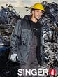 Parka polyester rip-stop enduit PVC - Imperméable 1000 mm - Doublée polaire - Capuche amovible - Coloris noir/gris anthracite_1