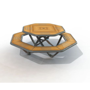 Table pique-nique octogonale compact gamme Horizon_1