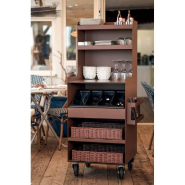 Desserte vaisselier d'extérieur Hana haute décor Rouille_1