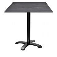 Table de restaurant Bazila - bois avec piétement noir en fonte - plateaux carrés ou ronds sur mesure_1