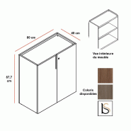 Armoire à portes battantes Segno - Dellarovere. - Blanc, Basse_1