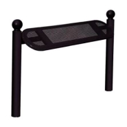 Assis debout Estoril - structure en tube acier Ø 76 mm - 4 pommeaux au choix : City, Agora, Boule ou Inox brossé - assise en tôle acier perforée_1