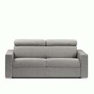 Canapé convertible express Darwin - Têtières réglables - Couchage 120x197cm - Matelas 16cm en tissu tweed gris clair_1