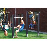 Barre fixe double Senior - Parcours de santé métal - Proludic - 2,30 m de largeur - JPS19-S-M_1