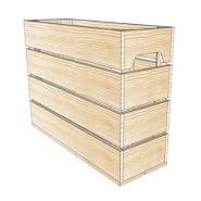 H4 - Caisse en bois Simply A Box - L18 x H40 x P54 cm - en bois brut ou 6 coloris de lasure