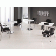 Table de réunion ronde Calypso - diamètre 80 ou 100 cm - piètement chromé et plateau en plusieurs coloris_1