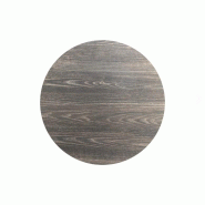 X Cross table de bistrot avec piètement noir + plateau HPL Riverwashed Wood Ø70 cm_1