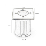 Boîtier encastrable sol IP65 pour GU10 - Réf ENCAINOC - acier laqué gris, idéal jardins et extérieurs_1