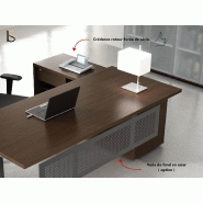 Bureau d'angle avec crédence de rangement - MDD - 180, Noir, Wenge, Non_1