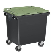 Conteneur 1000 L - Fabrication Française - PEHD injecté - Préhension frontale et latérale - Roues 200 mm - Normes EN 840 de 1 à 6_1