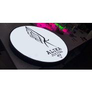 Enseigne caisson rond lumineux - extérieur/intérieur - éclairage LED professionnel - façade personnalisée_1