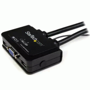 Switch KVM USB VGA à  2 ports - Commutateur KVM alimenté par USB avec cbles et commutateur à  distanc_1