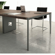 Table de conférence X9 pour 12 personnes - Officity. - Blanc 9010, Ébène_1