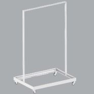 Cadre gondole double L120xP85xH180cm - avec roulettes - blanc - acier_1