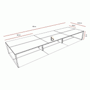 Grande table de réunion X5 - Officity - Blanc, Wenge, 420_1