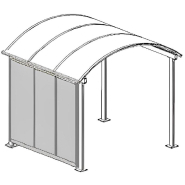 Abri multifonction longitudinal en aluminium - 2500 mm de longueur - 2800 mm de hauteur - Toiture en polycarbonate_1