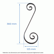 Volute H.360 x L.125mm - plat 12 x 6mm_1