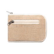 Tote bag pliable - 100% coton et jute - pratique avec poche zippée_1