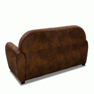 Canapé fixe Club 2 places en microfibre vintage marron - Design anglais et fabrication italienne_1