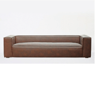 Canapé Hazou marron foncé 4 places - design chic avec manchettes généreuses et coutures élégantes_1