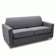 Canapé VIRGOLA convertible express - Matelas 16 cm - Sommier lattes 140 cm - Tissu tweed gris - Design scandinave_1