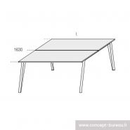 Danjoux - Bureau open space pour 2 personnes - Design épuré et plateau bois mélaminé_1