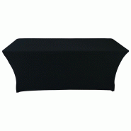 Nappe housse noire en élasthanne pour table pliante rectangulaire 180 cm - Mobeventpro_1