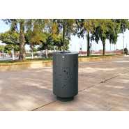 Poubelle publique Mid PA688PE - acier zingué avec seau intérieur galvanisé_1