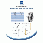 Roue à gorge carrée de 120 mm avec 1 roulement à billes_1