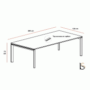Table de réunion Star - Mobel Linea - Non, 250, Anthracite, Acacia clair_1