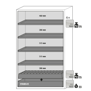 Armoire de sécurité S-CLASSIC-90 modèle S90.196.120.WDAS - Réf 30116-002-33716 - Type 90 - Testée NF EN 14470-1 et certifiée GS_1