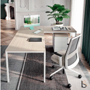 Bureau de Direction avec retour X1- Officity - 180, Blanc, Orme_0