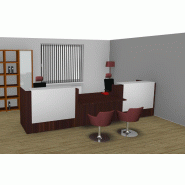 Grande banque d'accueil Z2 finition coloris bois - Officity - Blanc mat, Wengé, 466_1