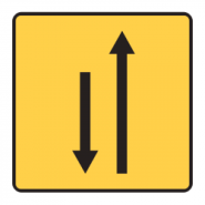 Panneau de voirie temporaire KD9 ex4 - Changement de chaussée ou de trajectoire_1