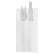 Serviette-étui pour couverts intissé blanc 40x40cm - par 700_1
