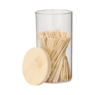 Set de 50 pique-assiettes en bambou - bocal en verre avec couvercle en bambou - couleur naturelle_1
