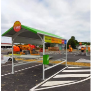 Abri pour chariot avec toiture à doubles pentes - Profondeur 2330mm x l4350mm x h2555mm - GF 2 - Le temple du mobilier_1