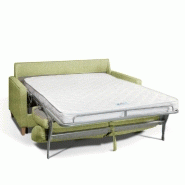 Canapé convertible scandinave 140 cm - Matelas 16 cm - Système express - Sommier lattes bois RENATONISI - Tweed vert_1