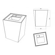 Corbeille SEA - Poubelle publique - The Italian Lab - UHPC, capacité 100L - L 680, P 680, H 760 mm_1