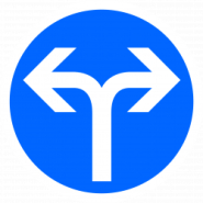 Panneau de direction obligatoire B21E - À droite ou à gauche - signalisation routière_1