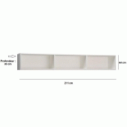 Surmeuble pour lit escamotable VERTIGO 160 x 200 cm - Blanc mat - 3 niches fixes_1