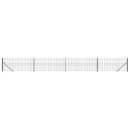 Vidaxl clôture en treillis métallique avec bride anthracite 1x10 m 154305_1